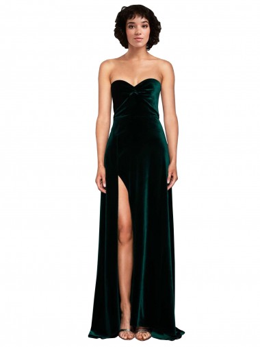 Wholesale Low Back Dark Green A-Line Sweetheart Sweep Train Semi Formal Evening Dress