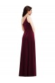 Wholesale Burgundy Trumpet One Shoulder Long Black Tie Evening Dress